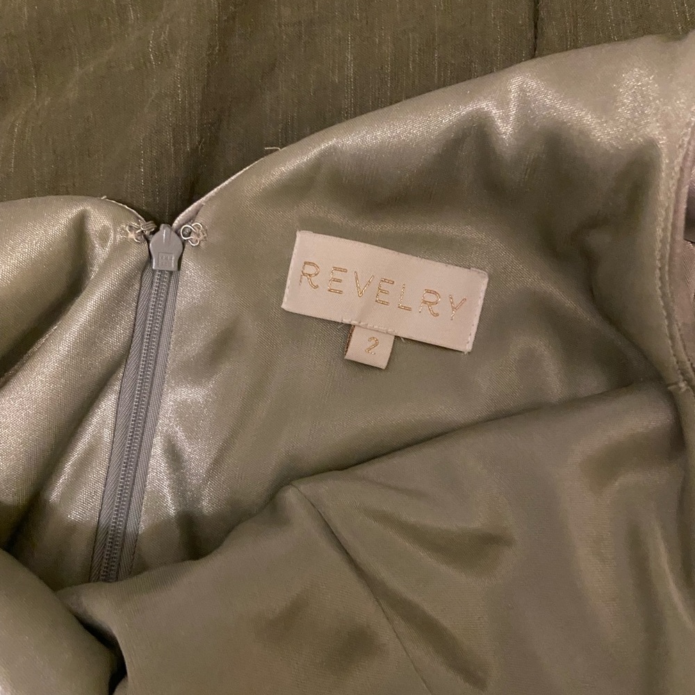 Revelry Velvet Gwen Dress - Sage Size 2 Unaltered